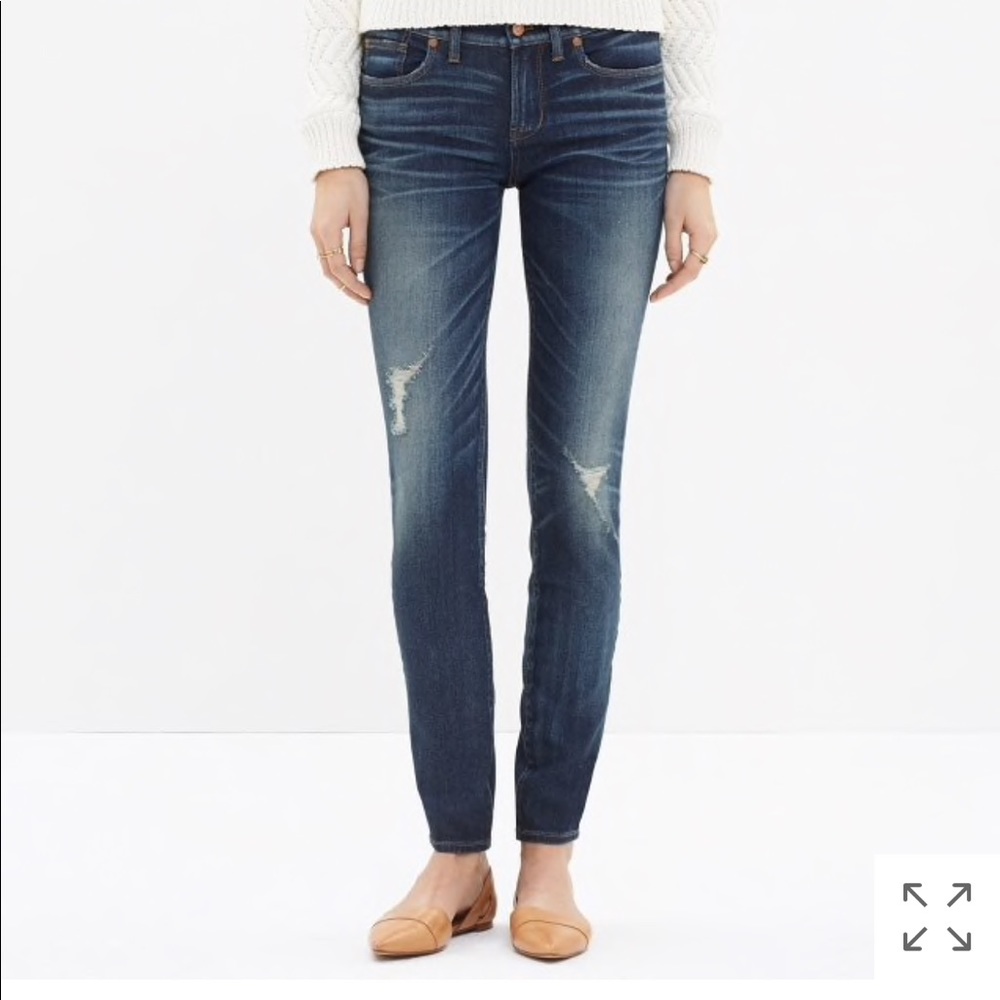 Madewell skinny, ripped jeans
